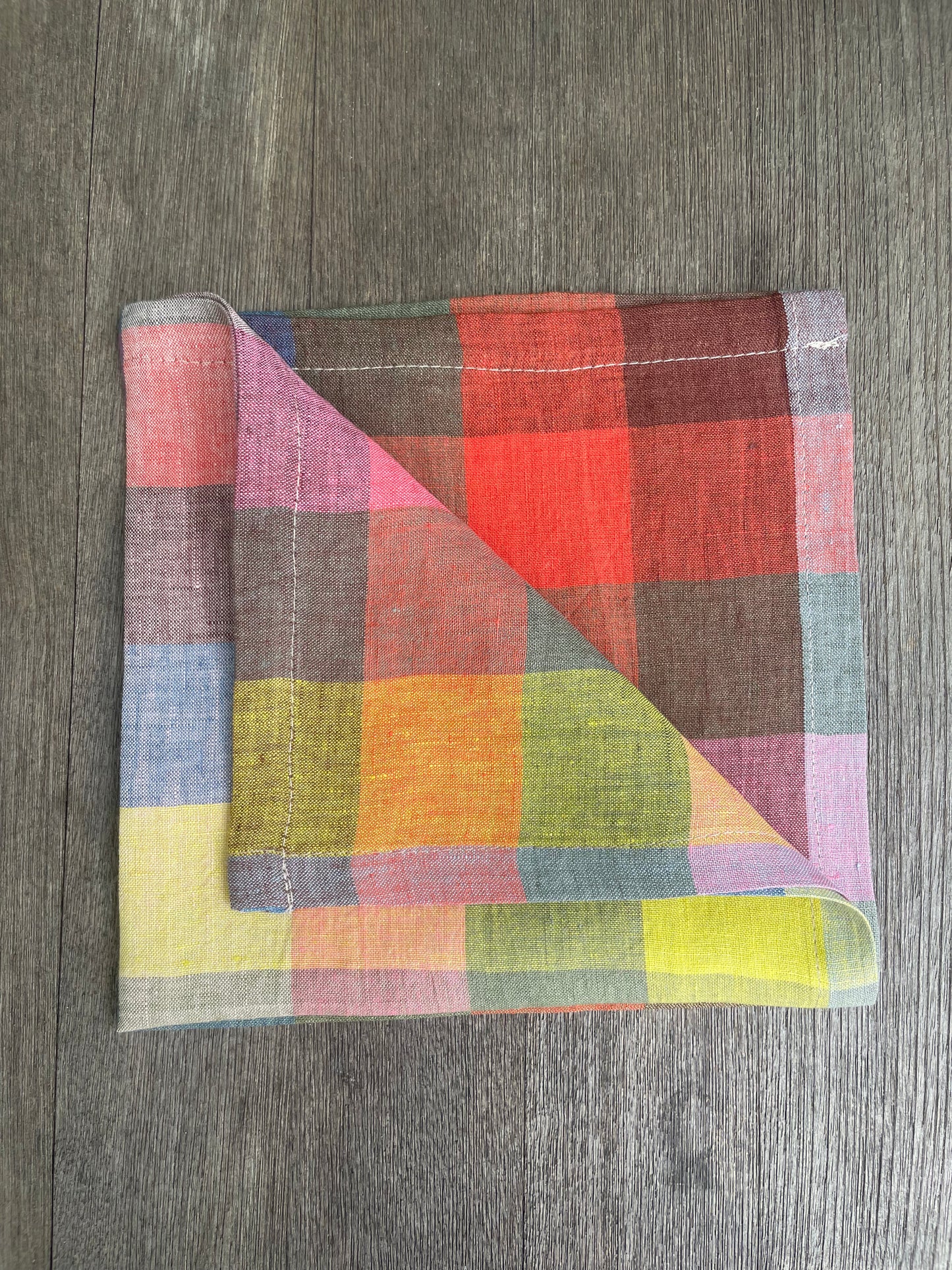 Checked linen napkin ‚festival‘