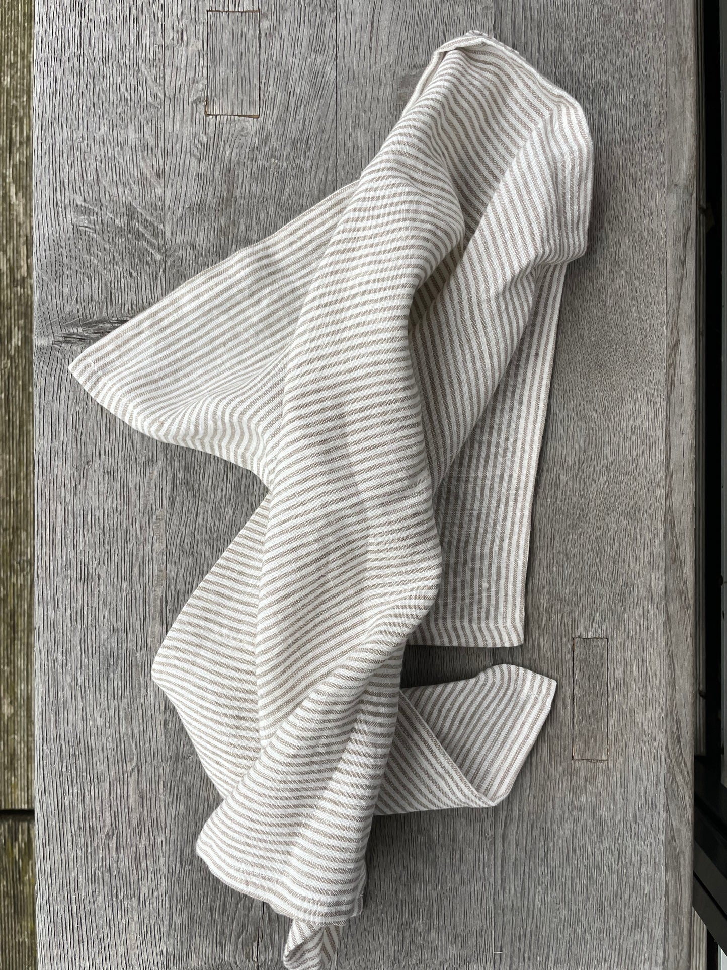 Kitchen towel / Küchentuch beige/white stripes