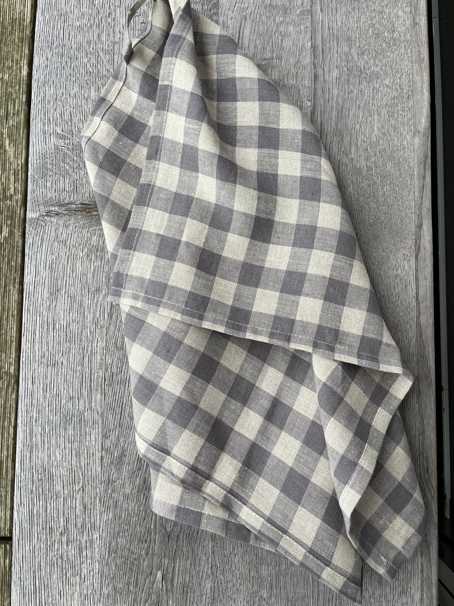 Kitchen towel / Küchentuch grey/beige checkered